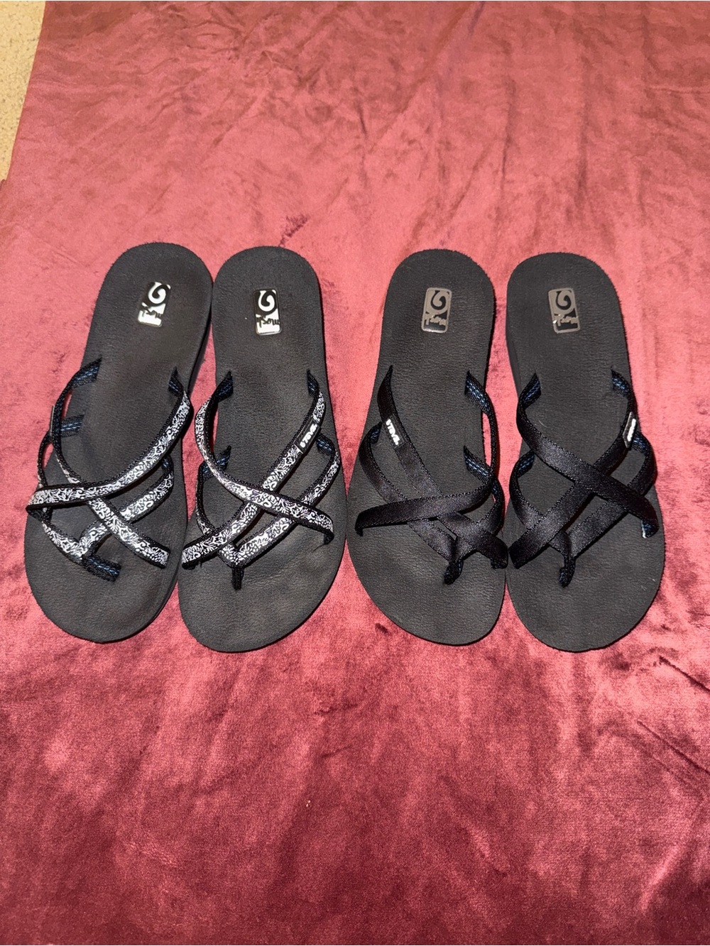 Set of Two: Teva Mush Wedge Crisscross Slide Sandals Women's size 8.5 - 9